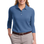 Port Authority - Ladies EZCotton Pique 3/4-Sleeve Polo. L801